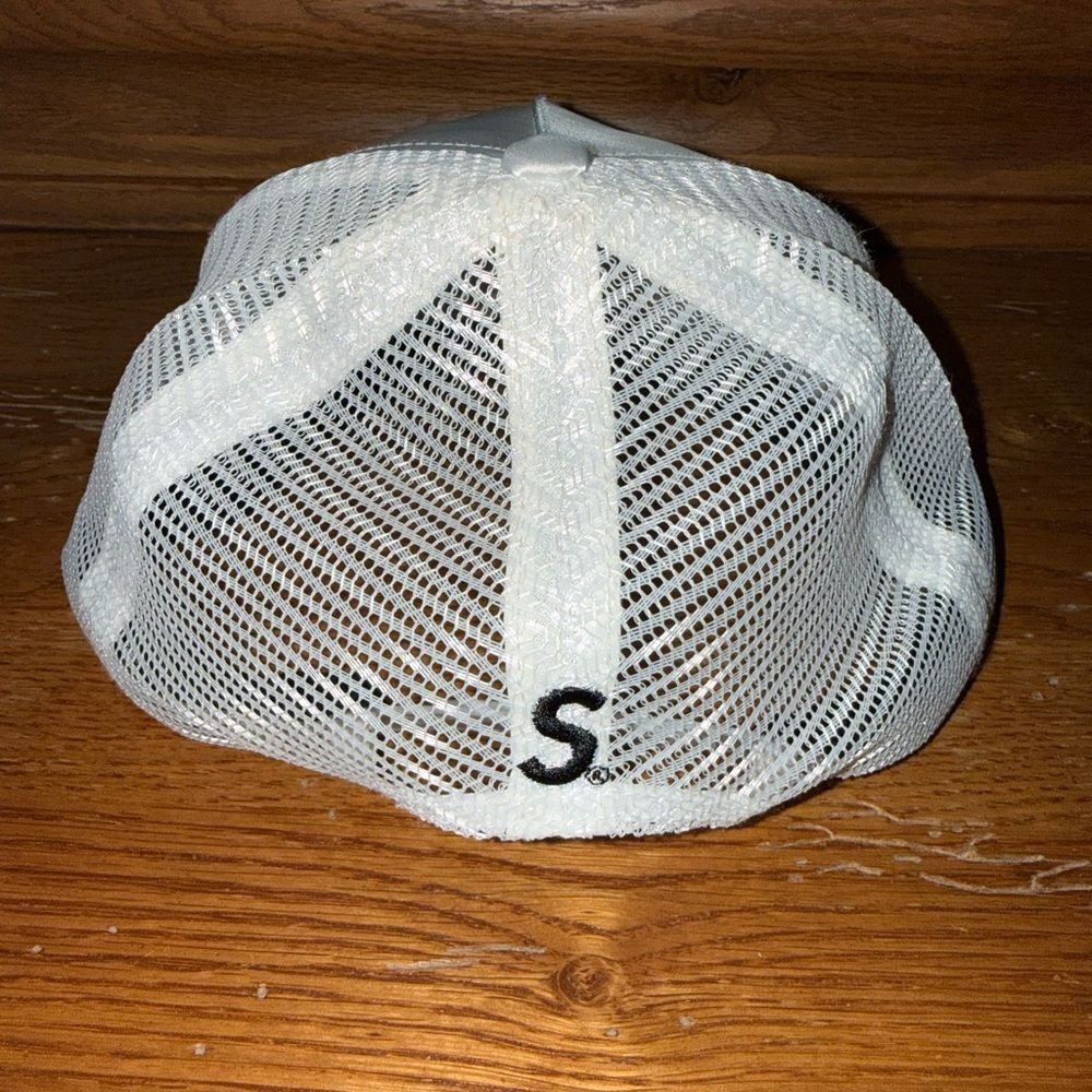 Supreme Cream Satin Trucker Hat with Yellow Logo Crowns Y2K Rare! - Picture 4 of 11